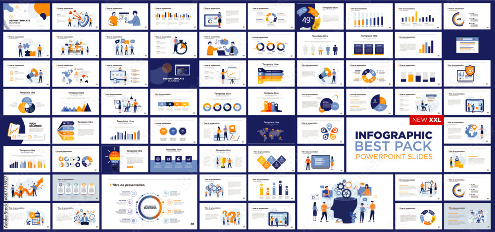 Wall mural Powerpoint and keynote presentation slides design template