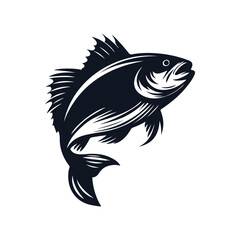 Salmon or trout fish icons of vector design Salmon fish silhouette in vector illustration