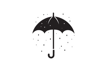 umbrella vector silhouette isolated in white background