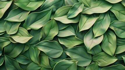 Fototapeta premium Abstract leaves background, a pattern that mimics nature's colors. Colorful plant texture, a representation of leaf design.