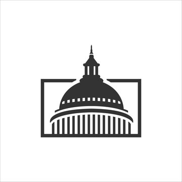united states capitol hill logo concept vector illustration, capitol hill dome