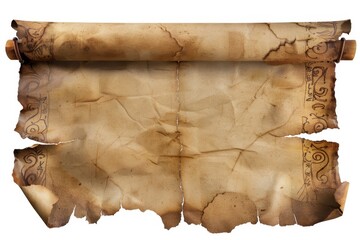 Ancient Parchment Scroll Cut Out