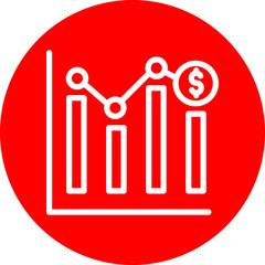 Financial Markets Vector Line White Circle Red