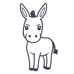 A cartoon donkey with large ears and a simple, minimalist design