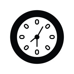 clock icon with white background vector stock illustration