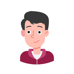 Flat illustration of young boy smiling avatar