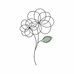 One line drawing minimalist flower illustration in line art style isolated white background (8)