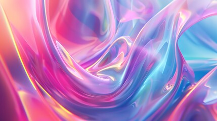 Fototapeta premium Pastel colorful abstract dynamic wave holographic background