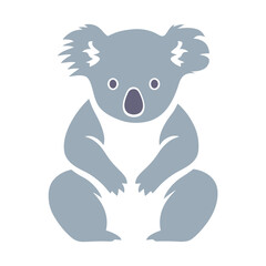 Obraz premium A gray koala sitting on a white background