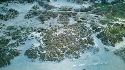 Spectacular aerial view of a Belgian beach! The sandy shores of the North Sea in full glory - the perfect spot to relax and admire nature