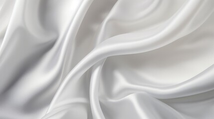 Obraz premium This image showcases elegantly draped soft white silk fabric with a smooth texture, emphasizing the flow and luxury of the material in close-up detail.