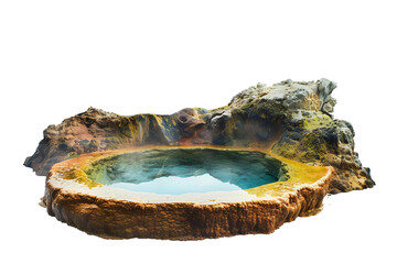 Colorful Geothermal Hot Spring isolated on transparent background