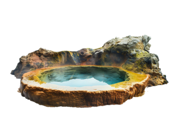 Colorful Geothermal Hot Spring isolated on transparent background