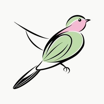 recommend clip art: Swallows Silhouette Line art isolated white background (10)