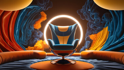 illustration of a person in a chair in a room