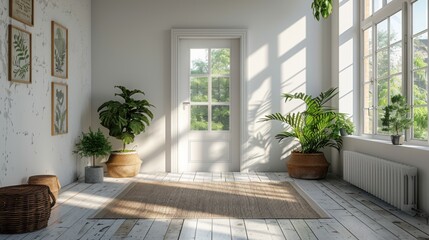 White room and window light