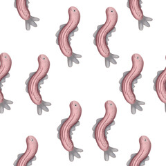 Children pattern with pink fishes