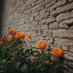 flowers on the wall bunch of oranges flowers on the wall