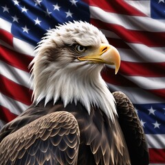 Naklejka premium Soaring Spirit: Eagle Celebrates Independence Day