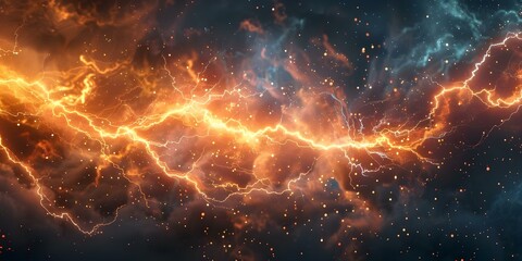 Obraz premium Creating an Abstract Background with Realistic Lightning Effect and Powerful Electric Sparks. Concept Abstract Background, Realistic Lightning Effect, Electric Sparks, Artistic Design