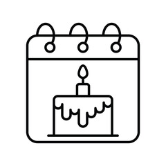 birthday icon with white background vector stock illustration
