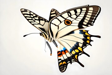 Papilio machaon isolated on white background.