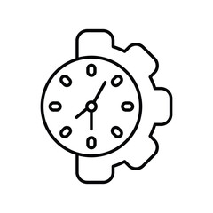 time management icon with white background vector stock illustration