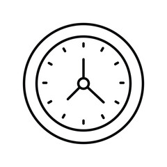 wall clock icon with white background vector stock illustration