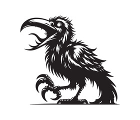 monster bird vector art graphic resources silhourtte vector style, white background