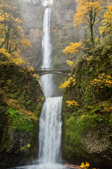 Multnomah Falls in the Columbia Gorge, Oregon, Taken in Autumn