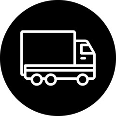 Truck Vector Line White Circle Black