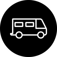 Ambulance Vector Line White Circle Black