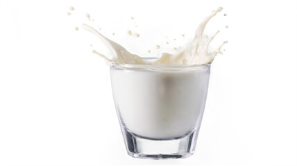 Splashes of milk or cream, isolated on a transparent background