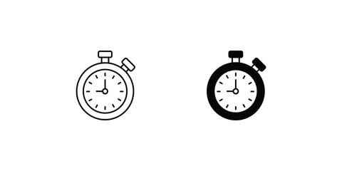 timer icon with white background vector stock illustration