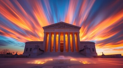 Fototapeta premium Supreme Court Building with Dramatic Sunset