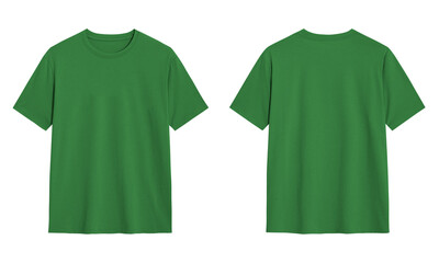 Mock up green t shirt front and back view, Ready for your mock up design transparent  template 