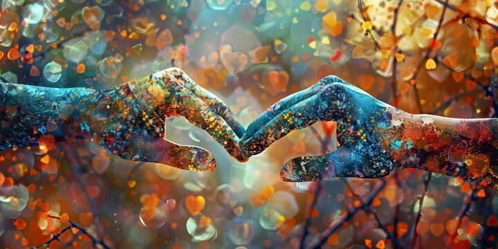 Friendship is the tapestry of hearts, woven with threads of trust and laughter: Illustrate friendship as a tapestry, where each thread represents a shared moment or experience