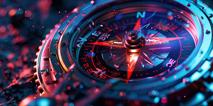 Curiosity is the compass of the mind, guiding us on a journey of discovery and wonder: Depict curiosity as a compass, pointing us towards new knowledge and experiences that expand our horizons