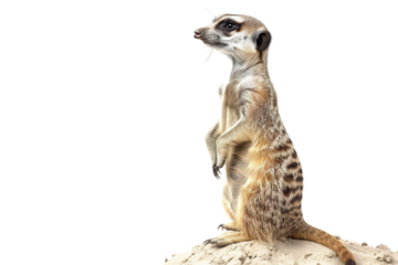 Meerkat Standing Tall Isolated on Transparent Background
