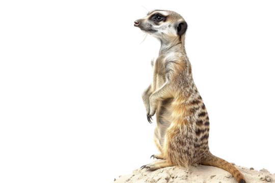Meerkat Standing Tall Isolated on Transparent Background