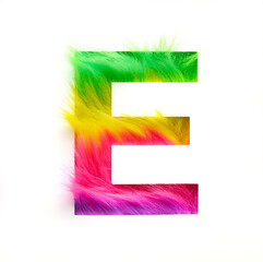 The top view photo shows the letter E made of multicolored fur. A bright and stylish accent for the...
