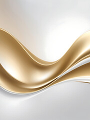 Abstract white gold Gradient background luxury with golden line wave that looks modern blurry background. ai