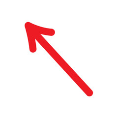 Red Hand drawn arrow icon. Arrow sketch graphic design for education and business use. 