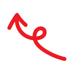 Fototapeta premium Red Hand drawn arrow icon. Arrow sketch graphic design for education and business use. 