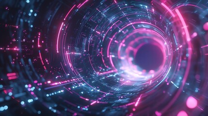 Circle futuristic digital technology