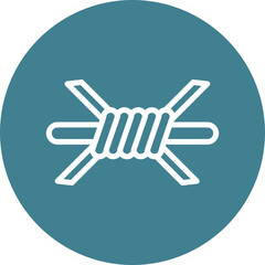 Fototapeta premium Barbed Wire VectorLine White Circles Multicolors