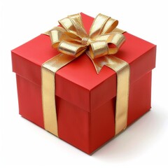 Fototapeta premium Gift box isolated on background. Surprise for birthday, present for new year, gift anniversary and valentine's day. a Christmas gift box