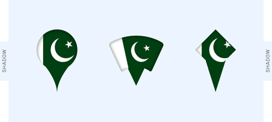 Obraz premium Pakistan Map Markers Set. Perfect for projects related to Pakistan, travel, geography, and international representation.