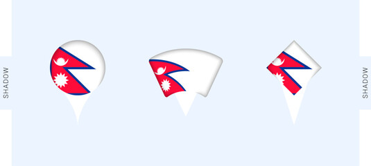 Nepal Map Markers Set. Perfect for projects related to Nepal, travel, geography, and international representation.