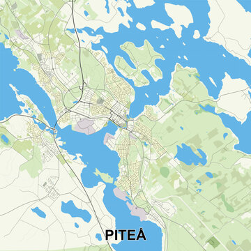 Pite&aring;, Sweden map poster art